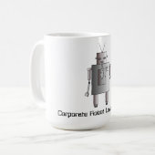 Unternehmensroboter-Liebe-Kaffee, Retro Vintager Kaffeetasse (Vorderseite Links)