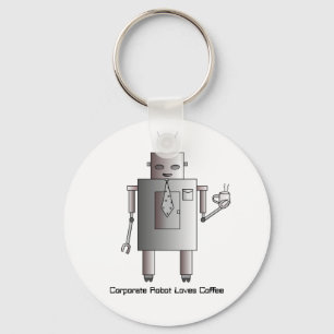Unternehmensroboter-Liebe-Kaffee, Vintages Retro Schlüsselanhänger