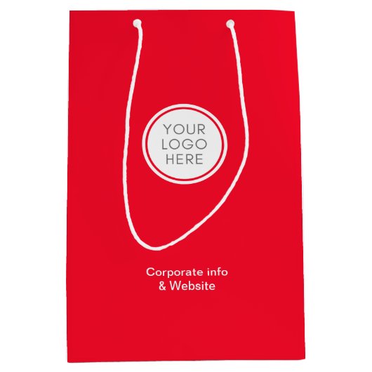 Unternehmenstasche mit Logos und Firmendetails Mittlere Geschenktüte (Vorderseite)