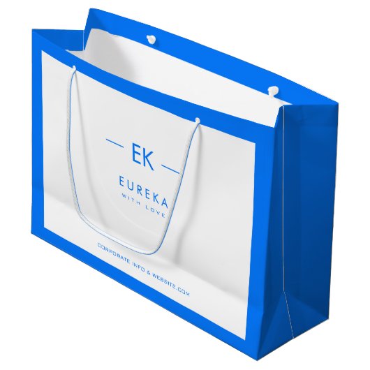 Unternehmenstasche mit Monogramm und Corporate Det Große Geschenktüte (Vorderseite Schrägansicht)