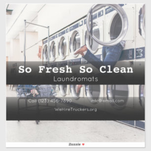 Unternehmenswerbung im Waschsalon Aufkleber