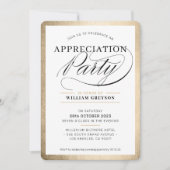 UNTERNEHMENSWERT PARTY Modernes Business Gold Einladung (Vorderseite)