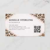Unternehmer Gepard Leopardendruck QR-Code Visitenkarte (Rückseite)