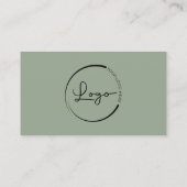 Unternehmer Sage Green Logo QR Code Visitenkarte (Rückseite)