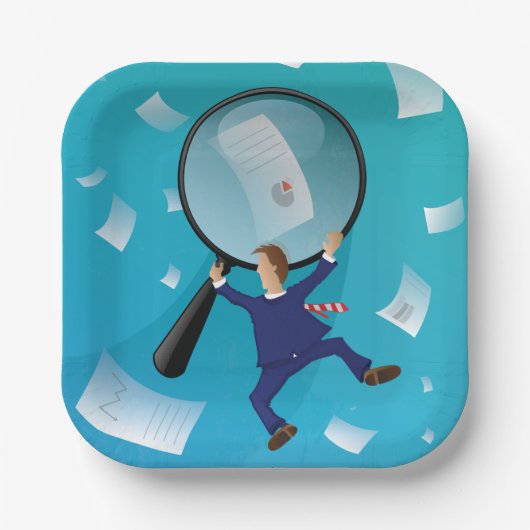 Unternehmer und Papiere Pappteller (Vorderseite)