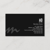 Unternehmerin: Bold Script Monogram Business Card Visitenkarte (Rückseite)