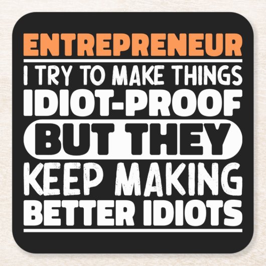 Unternehmerin Ich versuche, Dinge zu machen Lustig Rechteckiger Pappuntersetzer (Vorderseite)