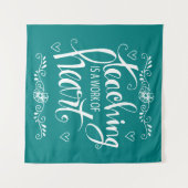 Unterricht ist eine Arbeit niedlichen der Phrase Wandteppich (Vorderseite (Horizontal))