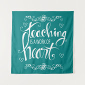 Unterricht ist eine Arbeit niedlichen der Phrase Wandteppich (Vorderseite)