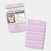 Unterricht ohne Schule Studentenmuster Abzeichen Ausweis (Vorder- & Rückseite)