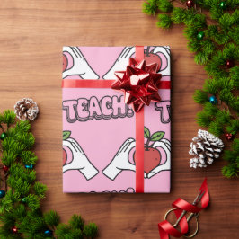 "UNTERRICHTE" Apple & Herz Hände Weihnachtsgeschen Geschenkpapier