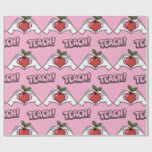"UNTERRICHTE" Apple & Herz Hände Weihnachtsgeschen Geschenkpapier (Flach)