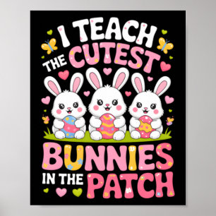 Unterrichte die süßesten Kaninchen auf dem Osterfl Poster