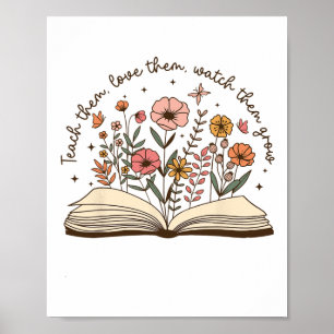 Unterrichte Lehrer Wildflower Zurück zur Schule Er Poster