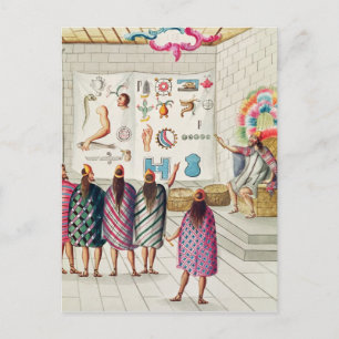 Unterrichten der Lesung der Manuskripte Postkarte