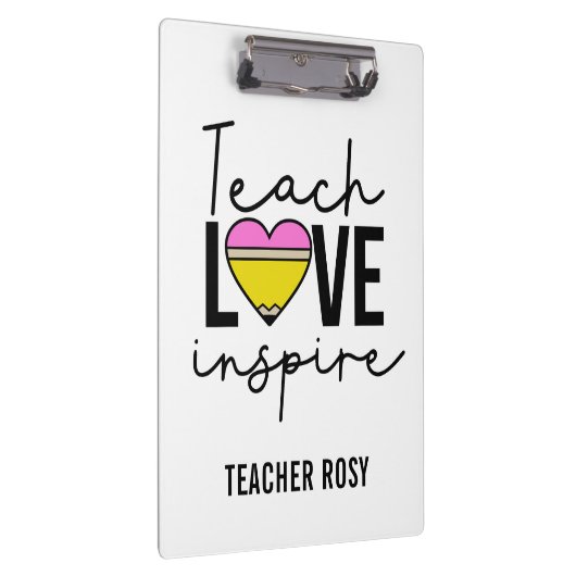 Unterrichten der Liebe Inspiriere Personalisierte  Klemmbrett (Rechts)