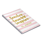 Unterrichten der Liebe Inspiriert | Rosa Grunge St Notizblock (Rechte Seite)