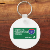 Unterrichten des nächsten Ausstiegs für Sehbehinde Schlüsselanhänger (Vorderseite)