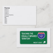 Unterrichten des sehbehinderten folgenden visitenkarte (Vorne/Hinten)