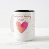 Unterrichten ist ein Werk der Herz-Tasse Zweifarbige Tasse (Vorderseite Links)