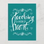 Unterrichten ist ein Werk des Herzens | Niedlicher Postkarte (Vorderseite)