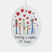 Unterrichten ist ein Werk des Herzens Ornament Aus Glas (Vorderseite links)