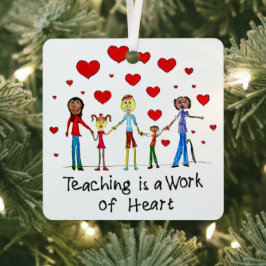 Unterrichten ist ein Werk des Herzens Ornament Aus Metall