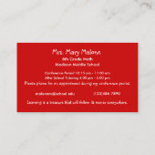 Unterrichten ist ein Werk von Herz-Info-Karten Visitenkarte (Rückseite)