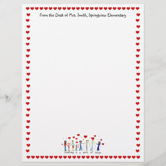 Unterrichten ist ein Werk von Herzbriefen (Vorderseite)