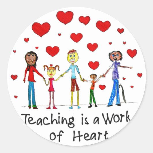 Unterrichten ist ein Werk von Herzklebern Runder Aufkleber (Vorderseite)