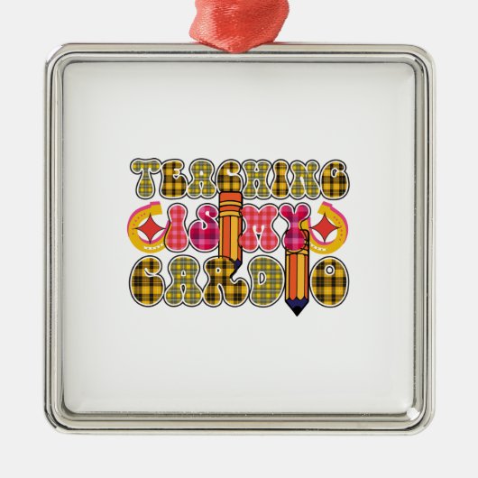 Unterrichten ist mein Cardio Ornament Aus Metall (Vorne)