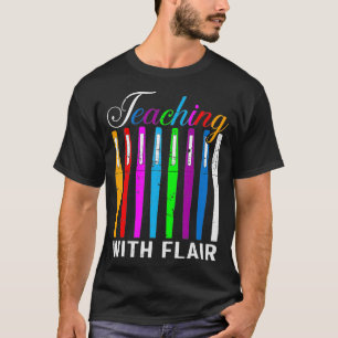 Unterrichten mit Flair Buntstift Lehrer T-Shirt