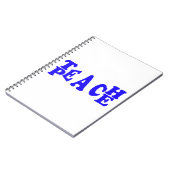 Unterrichten Sie Frieden im blauen Notizblock (Linke Seite)