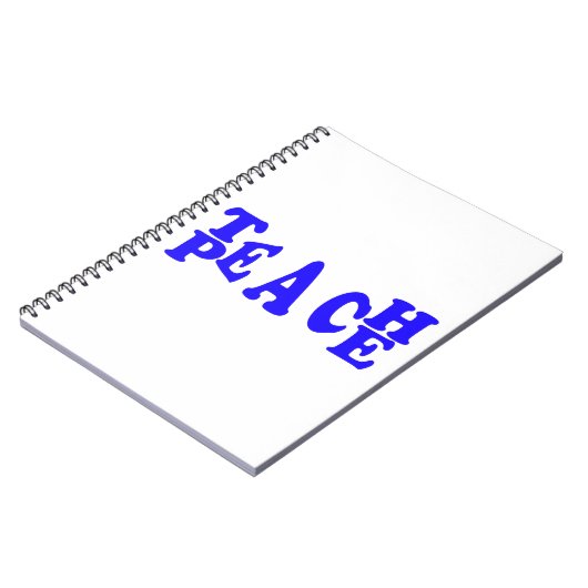 Unterrichten Sie Frieden im blauen Notizblock (Linke Seite)