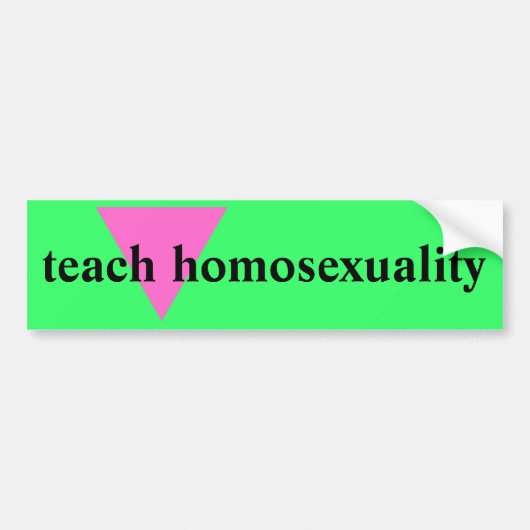 Unterrichten Sie Homosexualität Autoaufkleber (Vorne)