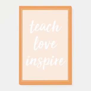 Unterrichten Sie Liebe inspirieren   Inspirational Post-it Klebezettel