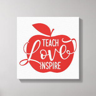 Unterrichten Sie Liebe inspirieren Leinwanddruck