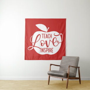 Unterrichten Sie Liebe inspirieren Wandteppich