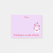 Unterrichten von rosa Herzen Post-it Klebezettel (Vorderseite)