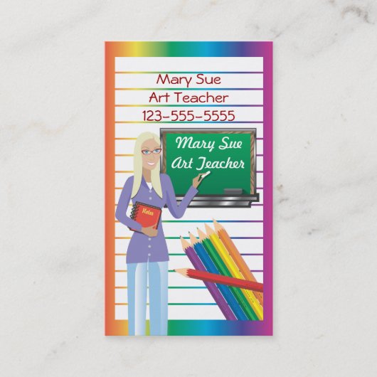 Unterrichtende Visitenkarte (Vorderseite)