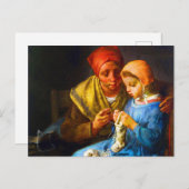 Unterrichtsstunde von Jean-François Millet Postkarte (Vorne/Hinten)