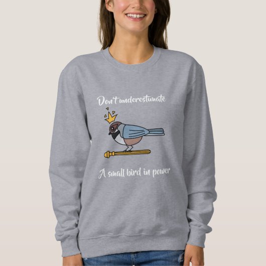 Unterschätze einen kleinen Vogel im Power nicht Sweatshirt (Vorderseite)