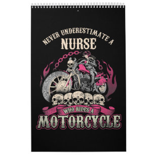 Unterschätze Krankenschwester, die Motorrad-Biker Kalender