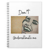 "Unterschätze mich nicht", Design Notizblock (Vorderseite)