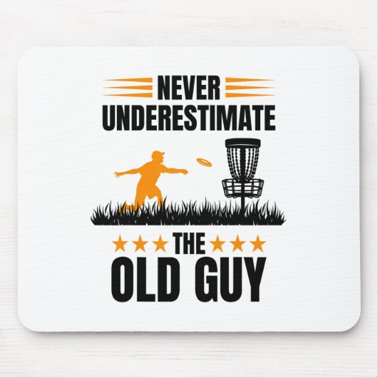 Unterschätze nie den alten Mann Disc Golf Mousepad (Vorne)
