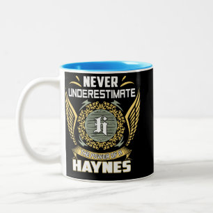 Unterschätze niemals die Macht eines Haynes Zweifarbige Tasse