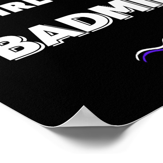 Unterschätze niemals ein Mädchen, das Badminton sp Poster (Ecke)