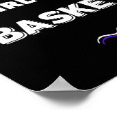 Unterschätze niemals ein Mädchen, das Basketball L Poster (Ecke)