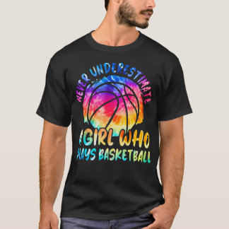 Unterschätze niemals ein Mädchen, das Basketball s T-Shirt