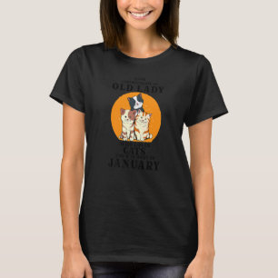 Unterschätze niemals eine alte Dame, die Katzen li T-Shirt